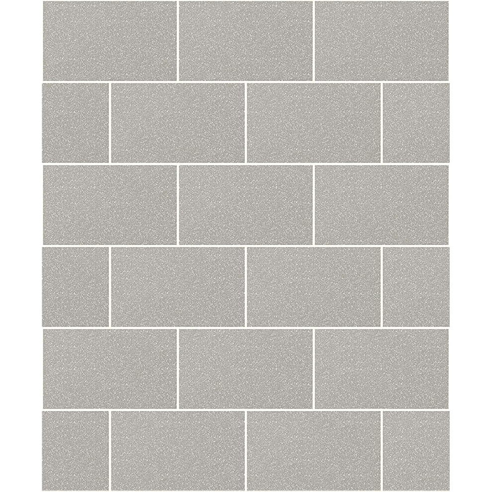Fine Decor Crown Wallcoverings London Glitter Tile Wallpaper Grey M1123