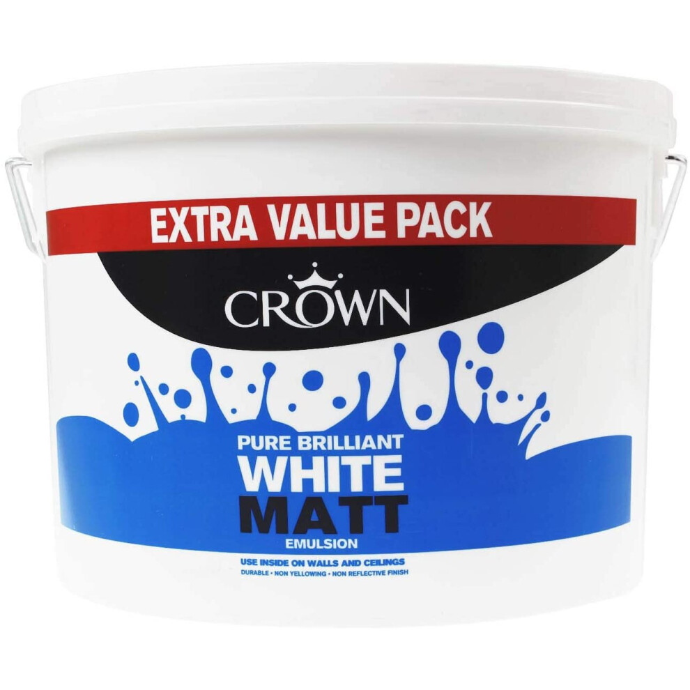 Crown 7.5L - Standard Matt Emulsion - Pure Brilliant White