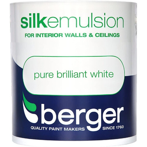 Berger Vinyl Silk 1L Pure Brilliant White