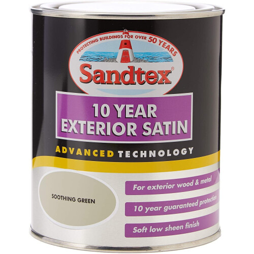 Sandtex 10 Year Exterior Satin Soothing Green 750ml On OnBuy