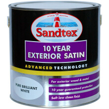Sandtex 10 Year Exterior Satin Pure Brilliant White 2.5L