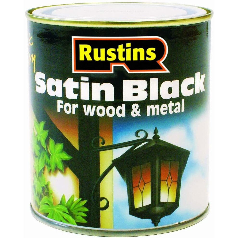 Rustins Quick Dry Paint Satin Black 250ml