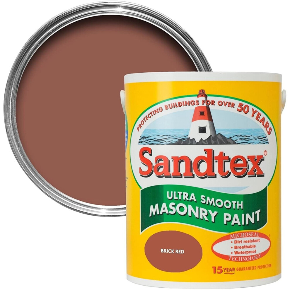 Sandtex 1L Smooth Masonry Paint Brick Red
