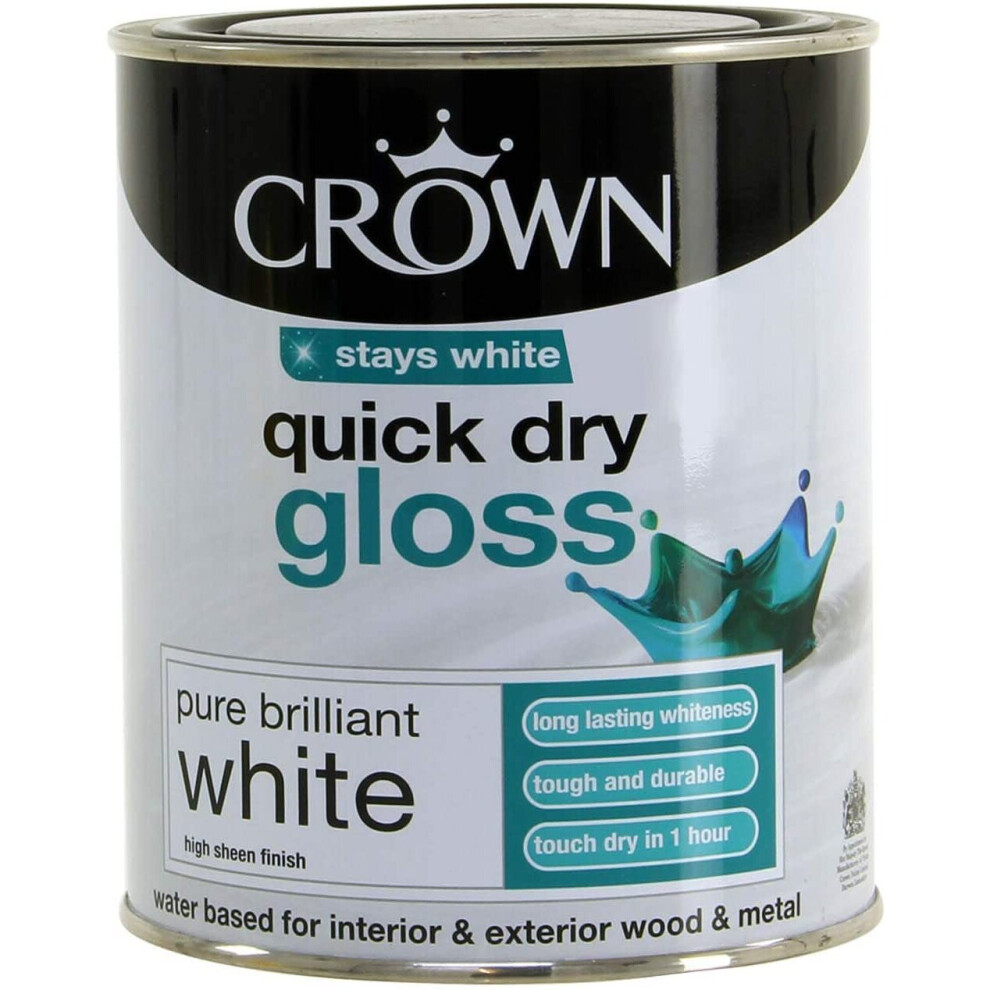 Crown 750ml - Quick Dry Gloss Pure Brilliant White