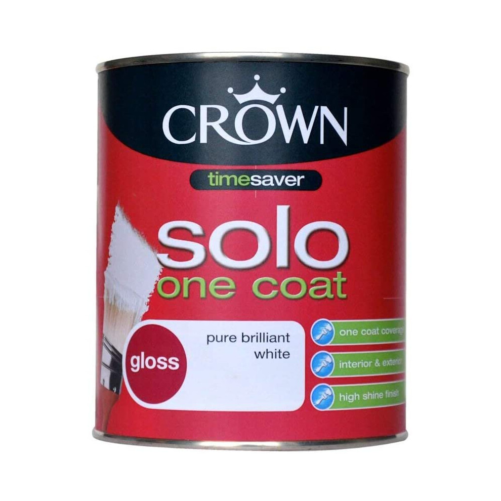 Crown 750ml - Solo One Coat Gloss Pure Brilliant White