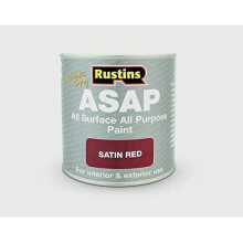 Rustins ASAP All Purpose All Surface Satin Paint Red 500ml