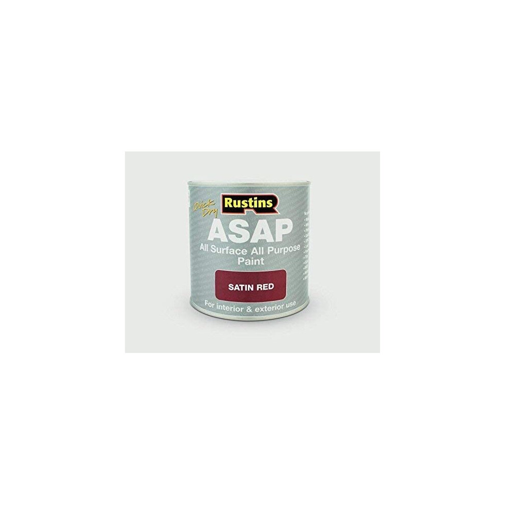 Rustins Asap All Purpose All Surface Satin Paint 500Ml Red