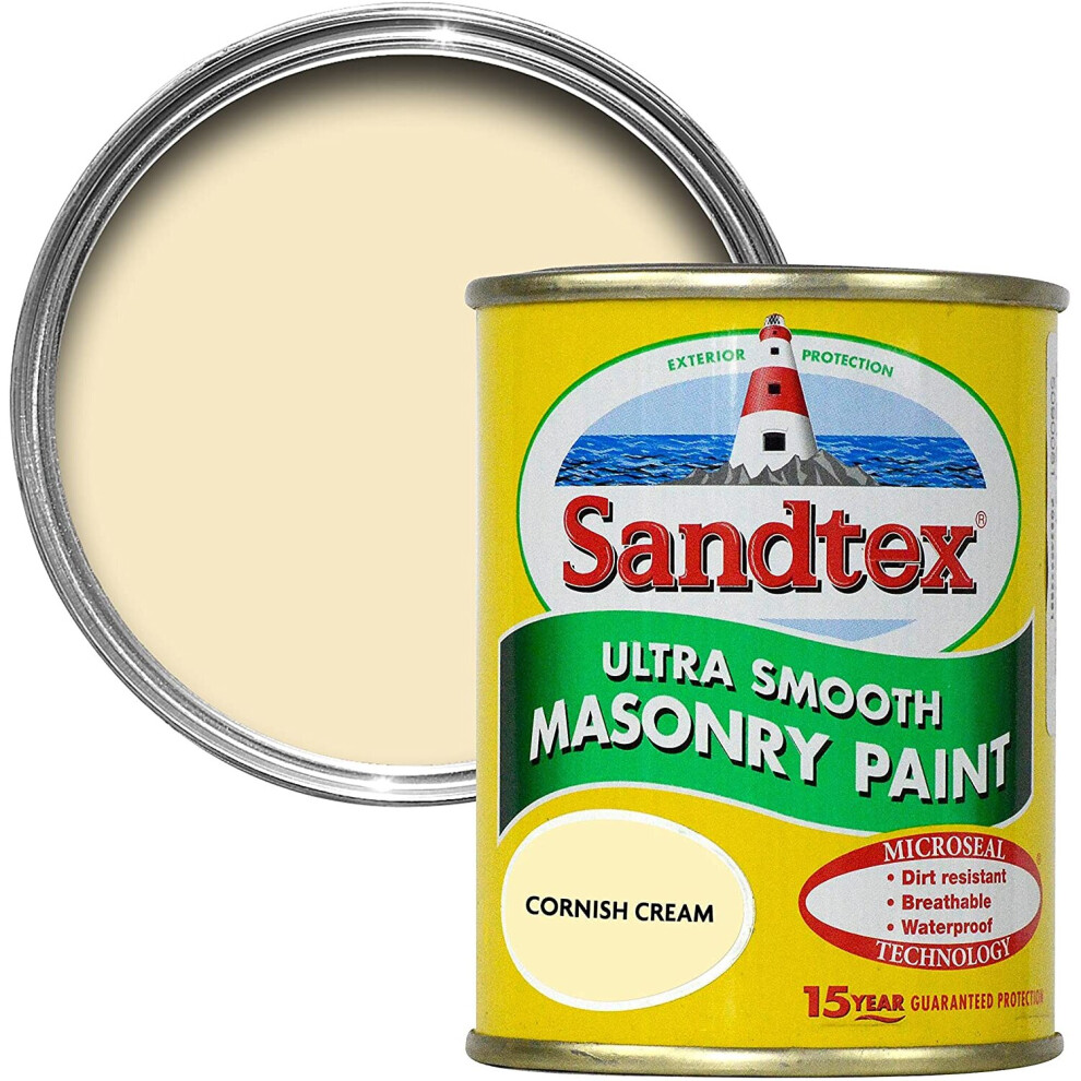 Sandtex 150ml Tester Smooth Masonry Paint Cornish Cream