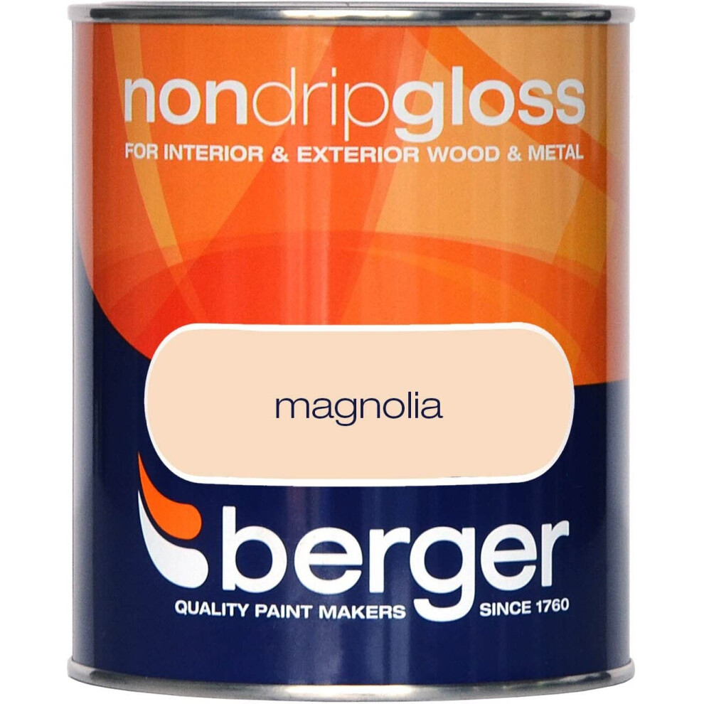 Berger Non Drip Gloss 750ml Magnolia