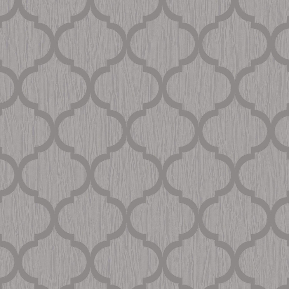 Debona Geo Wallpaper Metallic Smooth Textured Apex Triangles Trellis Diamonds - Silver 5060119353775
