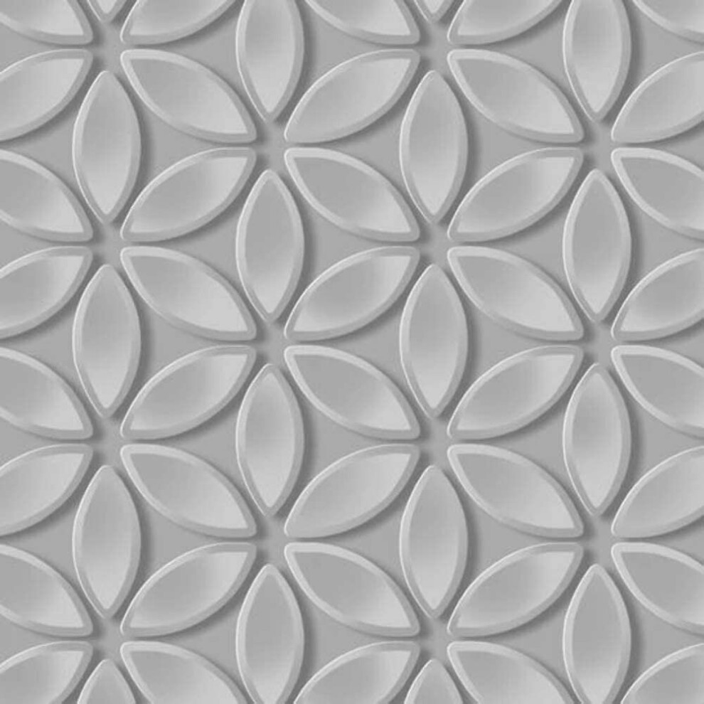 Juniper Geometric Petals Wallpaper Grey/Silver Debona 6160