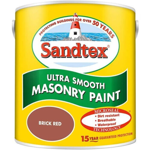 Sandtex Sandtex 2.5L Smooth Masonry Paint Brick Red
