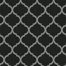 Debona Geo Wallpaper Metallic Smooth Textured Apex Triangles Trellis Diamonds - Black