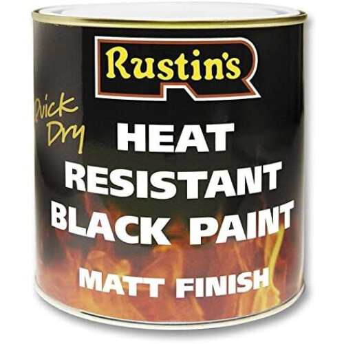 Rustins Rustins Heat Resistant Black Paint 250ml