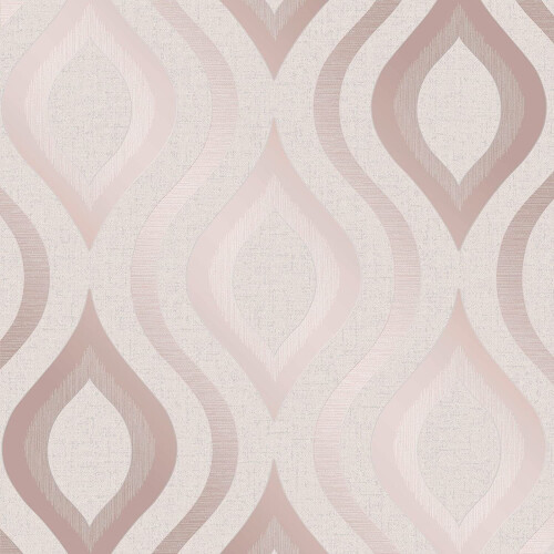 Fine Decor Fine Décor FD42206 Quartz Geo Wallpaper, Rose Gold