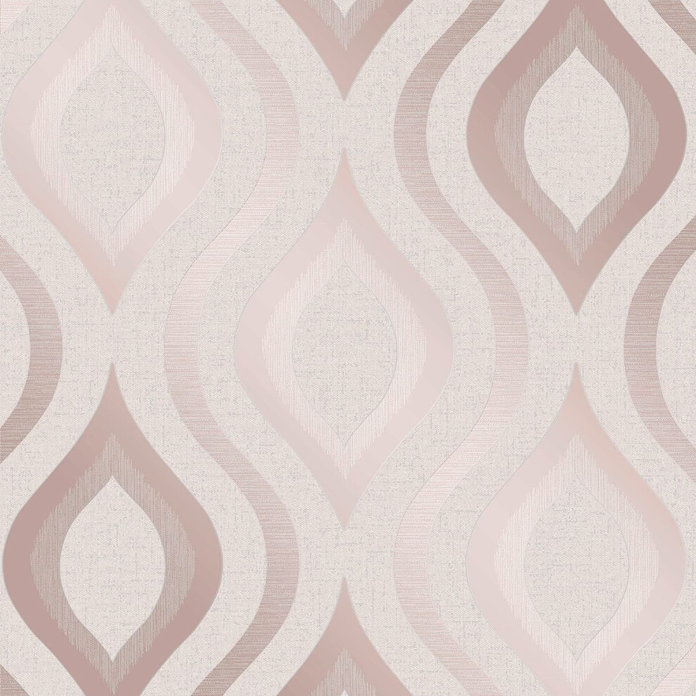 Fine Decor Fine Décor Fd42206 Quartz Geo Wallpaper, Rose Gold
