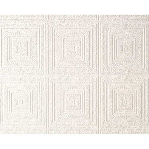 AS Creation White Blown Vinyl Wallpaper Embossed Textured Patterned Paintable 6640-13