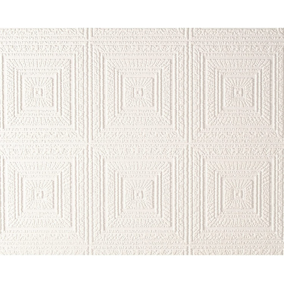 White Blown Vinyl Wallpaper Embossed Textured Patterned Paintable 6640-13