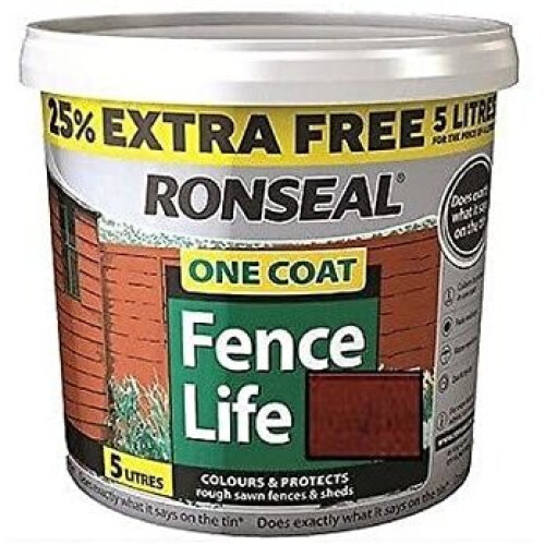 Ronseal Ronseal 5L One Coat Fence Life Paint - Red Cedar