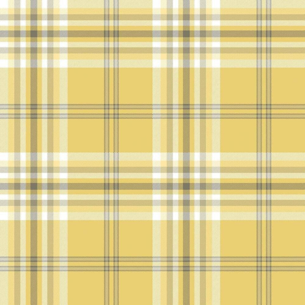 Yellow Grey White Check Wallpaper Country Tartan Plaid