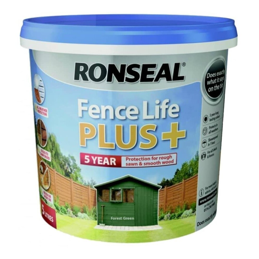 Ronseal 9L Uv Fence Life + Paint - Forest Green