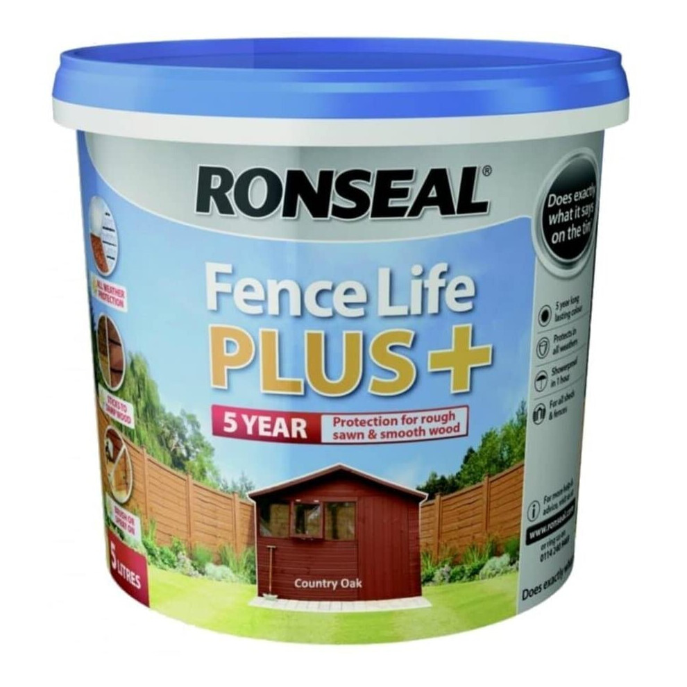 Ronseal 9L UV Fence Life + Paint - Country Oak