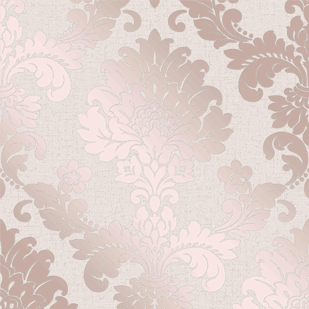 Fine DÃ©cor FD42204 Damask Quartz, Rose Gold