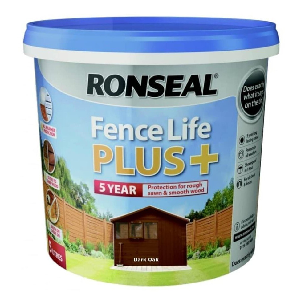 Ronseal 9L UV Fence Life + Paint - Dark Oak