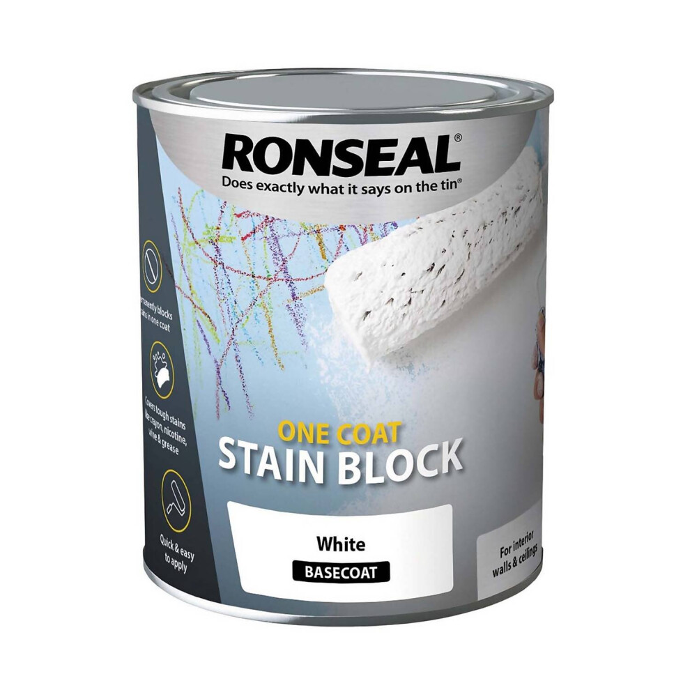 Ronseal One Coat Stain Block - White 2.5L