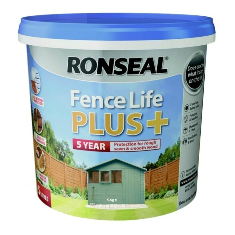 Ronseal 9L UV Fence Life + Paint - Sage