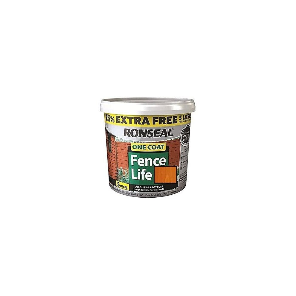 Ronseal 5L One Coat Fence Life Paint - Harvest Gold