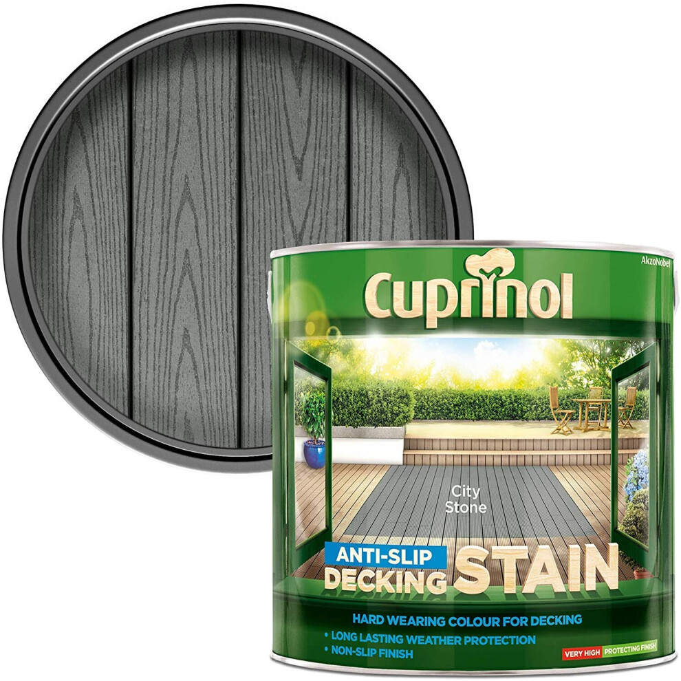 Cuprinol AntiSlip Decking Stain 2.5L City Stone