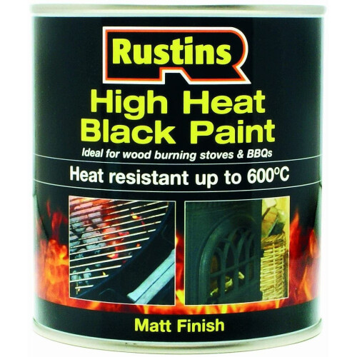 Rustins Rustins High Heat Paint Black Paint 500ml