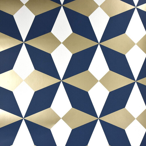 Fine Decor Fine Decor FD42548 Nova Geo Blue White Gold