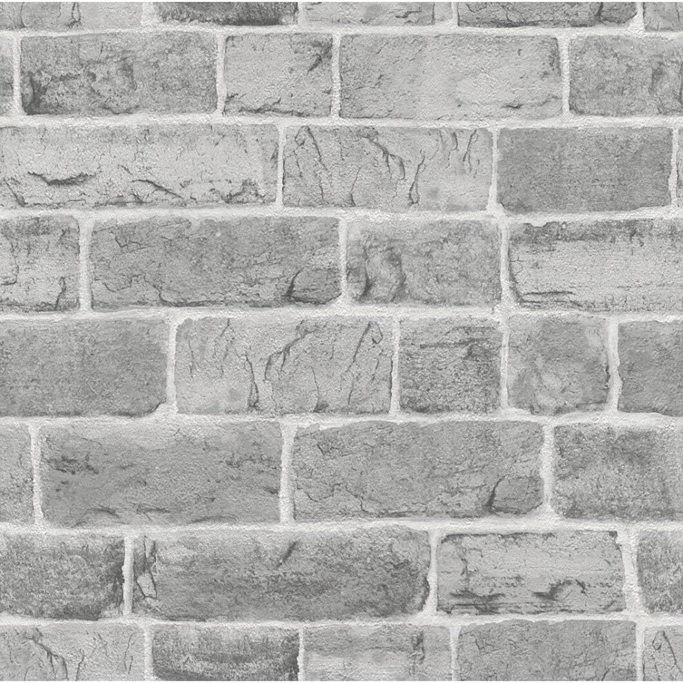 Luxury Wallpaper Rasch - Urban Faux Brick / Stone - Grey - Feature Wall - 217346