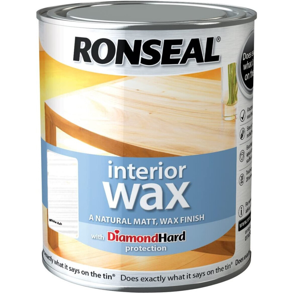 Ronseal Interior Wax White Ash 750ml