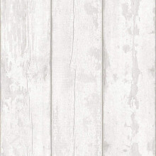 ArthouseWhite Washed Wood Panel Effect Wallpaper Worn Distressed Grey White