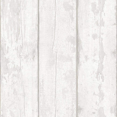 Arthouse ArthouseWhite Washed Wood Panel Effect Wallpaper Worn Distressed Grey White