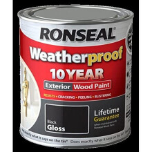 Ronseal 10 Year Weatherproof Paint Gloss Black 750ml