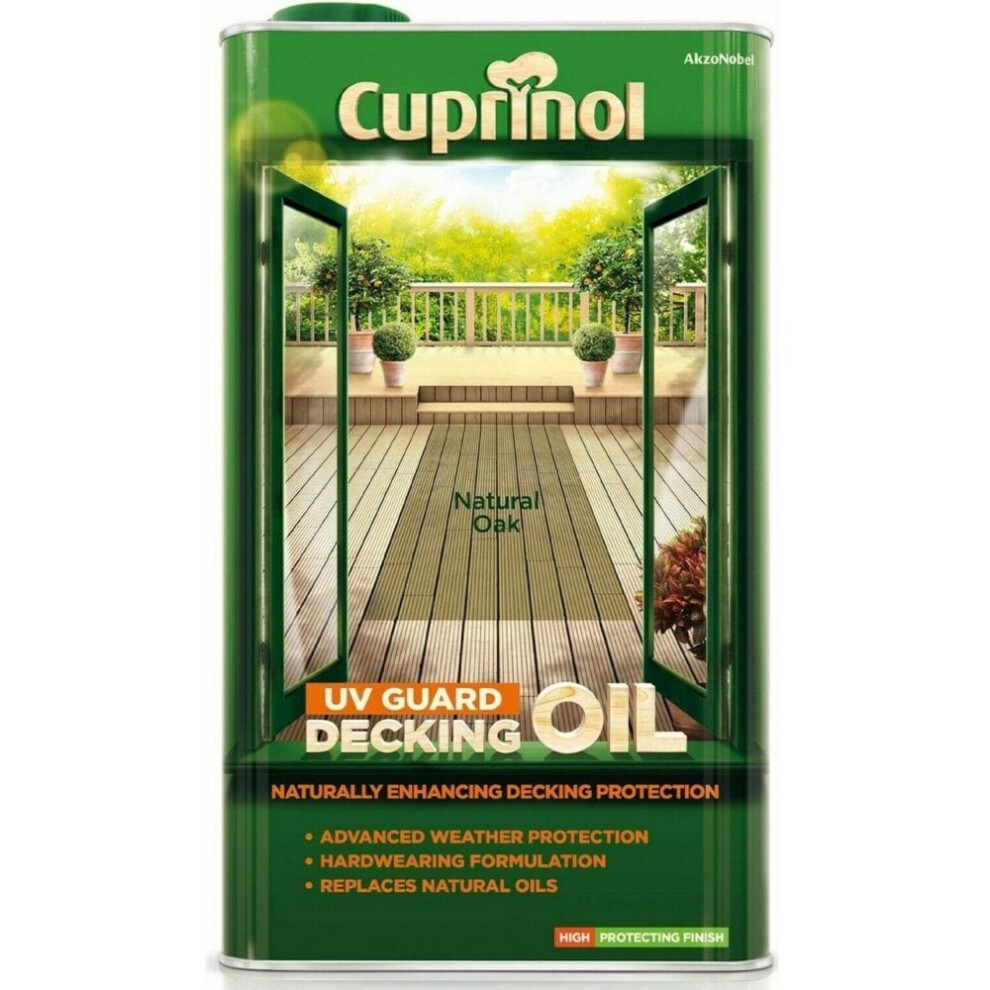 Cuprinol UV Guard Decking Oil 5L Natural Oak