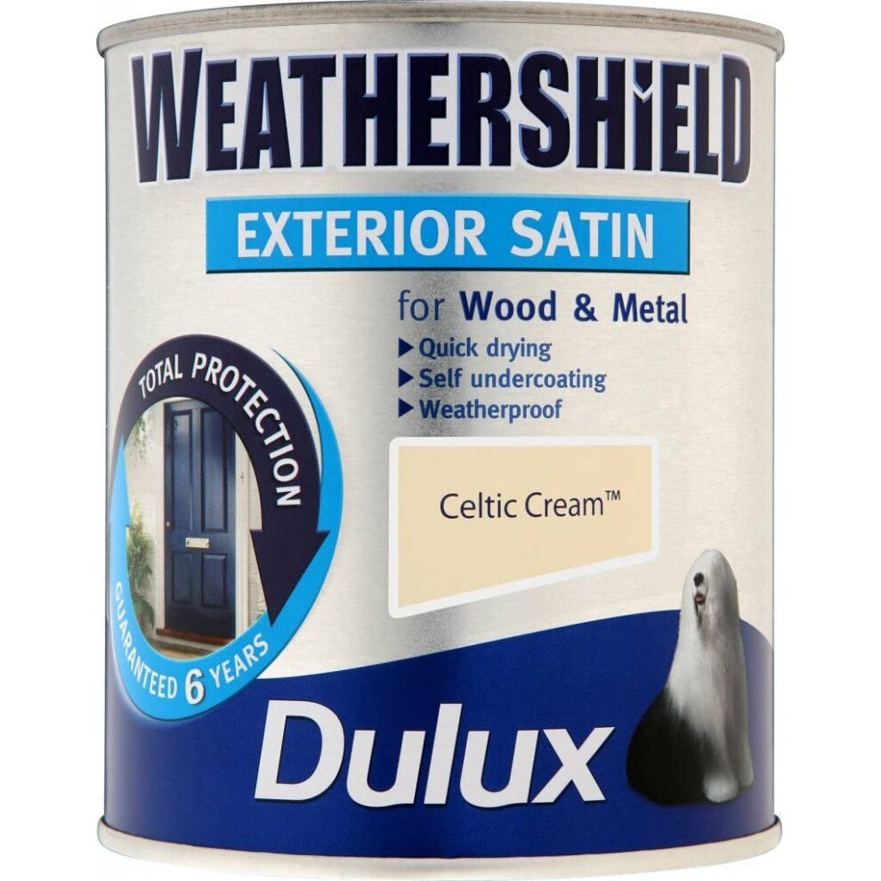 Dulux Weathershield Exterior Satin 750ml Celtic Cream