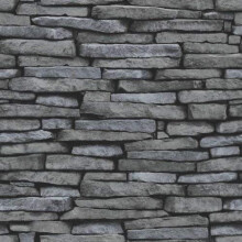 Fine Decor - Distinctive Brick / Stone Wallpaper - Grey / Charcoal - FD31291