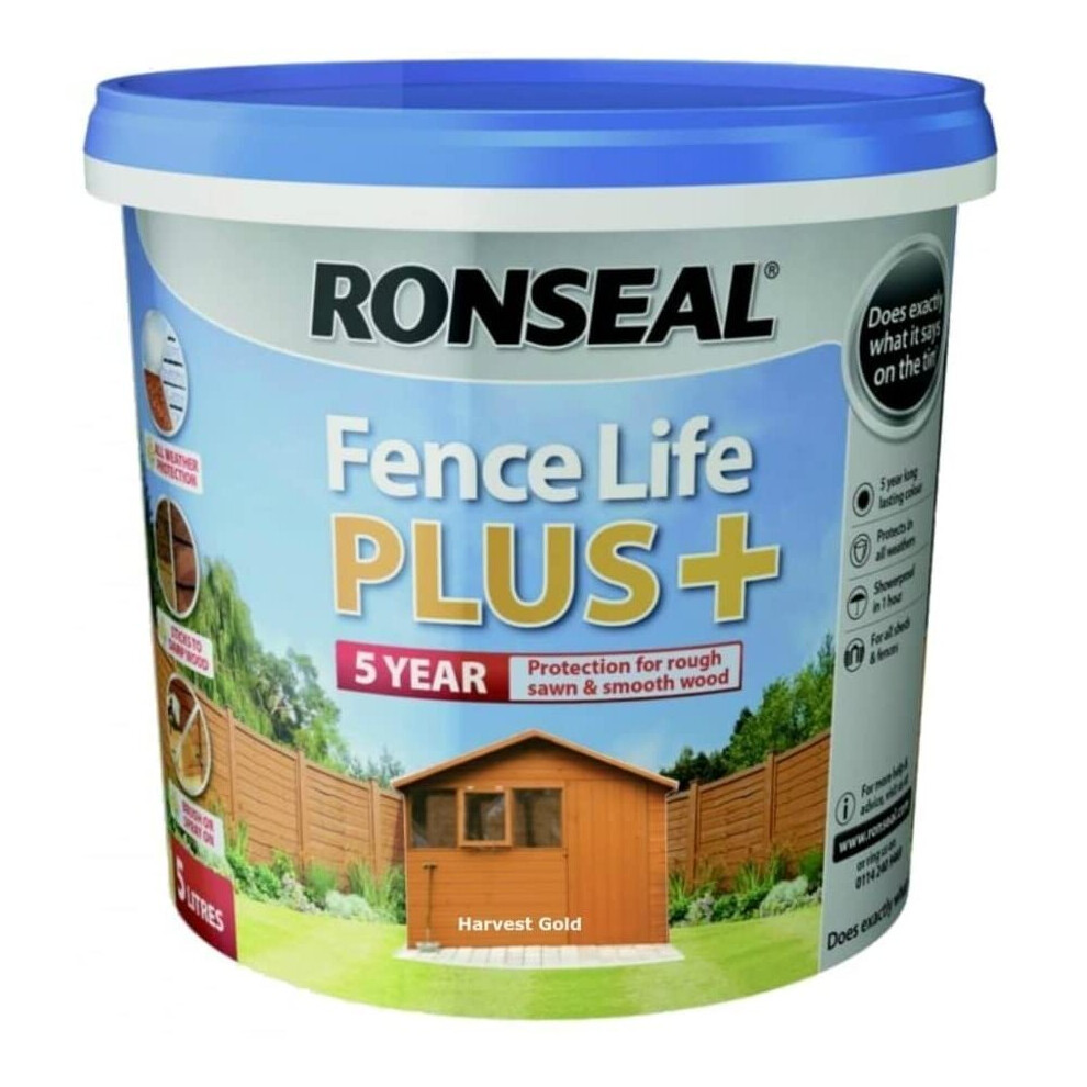 Ronseal 9L UV Fence Life + Paint - Harvest Gold