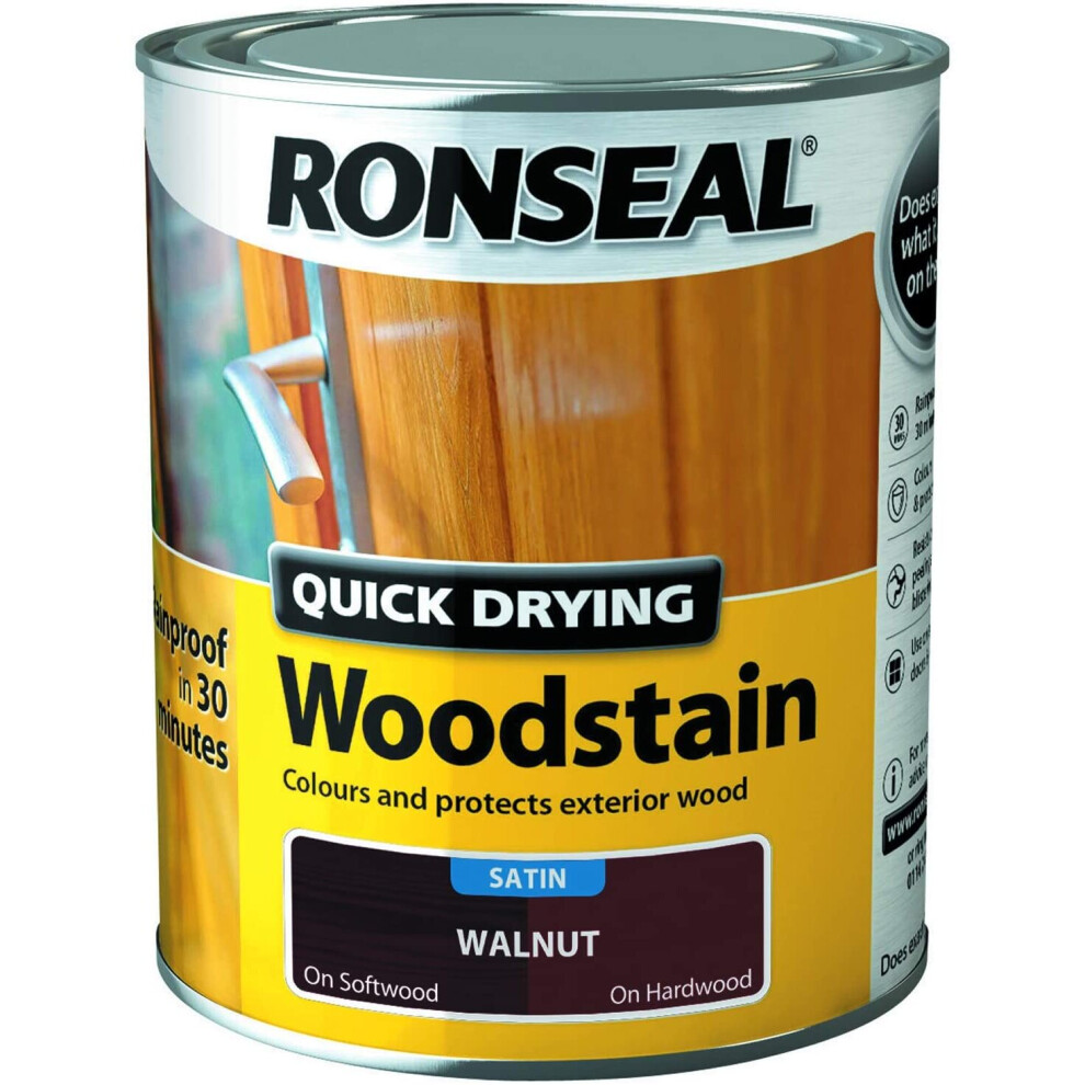 Ronseal Quick Dry Woodstain Satin Walnut 250ml