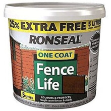 Ronseal 5L One Coat Fence Life Paint - Medium Oak