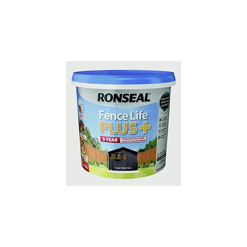 Ronseal 5L Uv Fence Life + Paint - Tudor Black Oak
