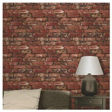 Brewster FD31285 Rustic Brick Wallpaper, Red