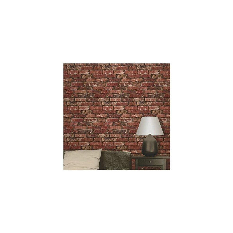 Fine Decor Red Brewster Fd31285 Rustic Brick Wallpaper,