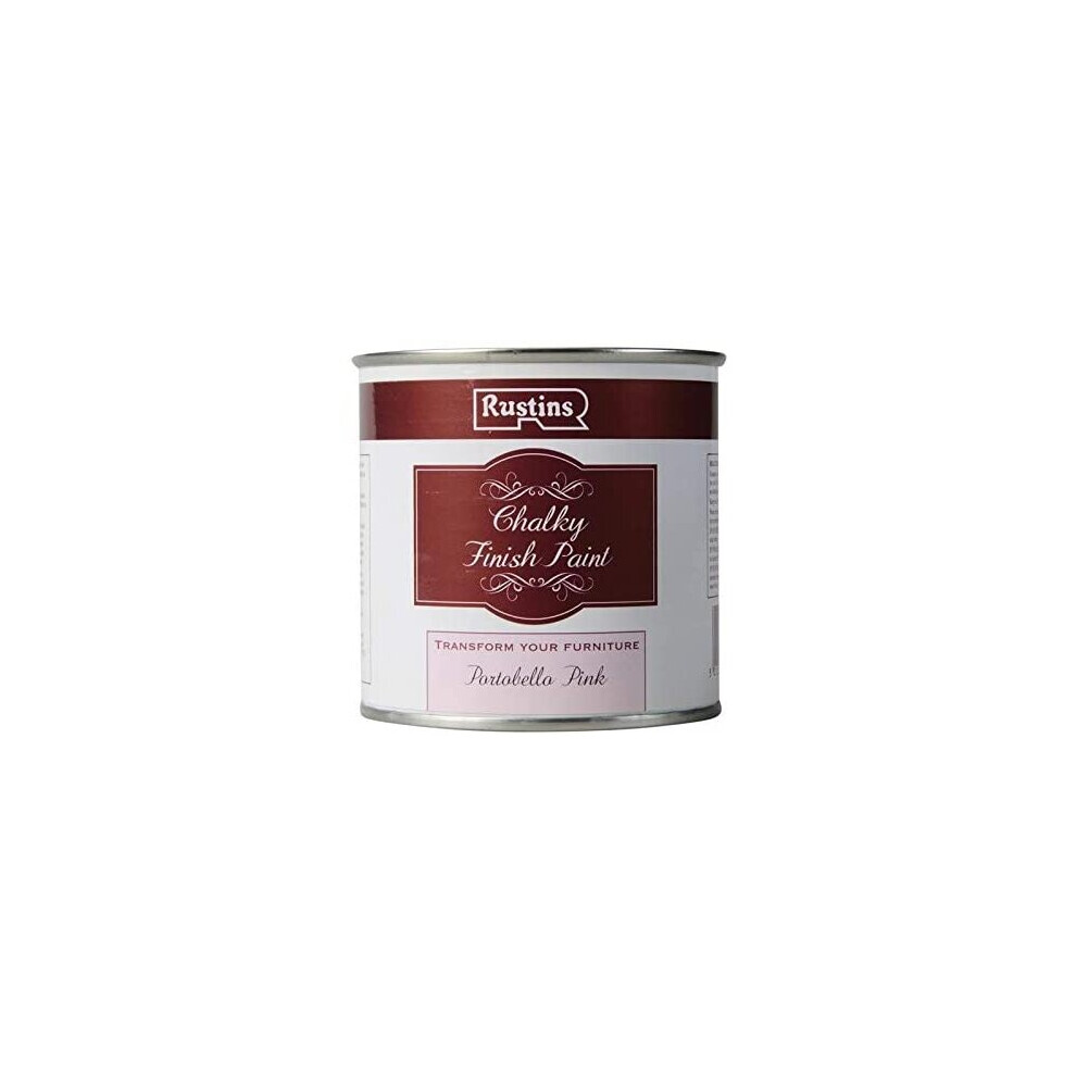 Rustins Chalky Finish Paint Portobello Pink 250ml