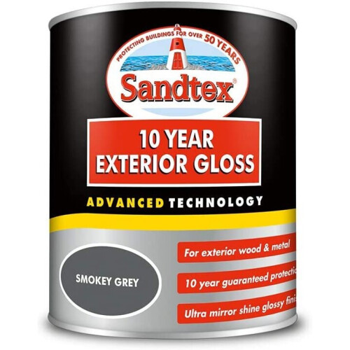 Sandtex 10 Year Exterior Gloss Smokey Grey 750ml